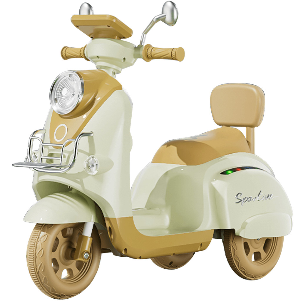 Motinha Eletrica Shiny Toys Vespa Sportive Scooter 6V Bege Retro em Oferta na Shopee