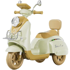 Motinha Eletrica Shiny Toys Vespa Sportive Scooter 6V Bege Retro