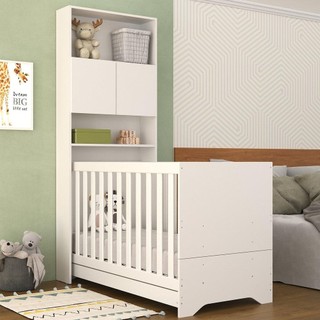 Quarto Infantil com Berço 3x1 Nina Multimóveis Branco em Oferta na Shopee