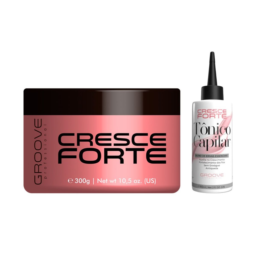 Kit Cresce Forte Máscara Tratamento, Tônico e Ampola Brinde