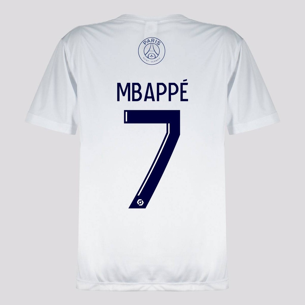 Camisa PSG Balle 7 Mbappe Infantil Branca - Sports & Outdoors