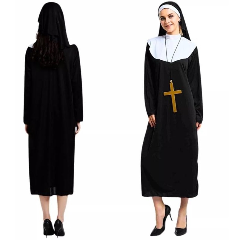 Fantasia Freira Do Mal Halloween Com Crucifixo em Oferta na Shopee