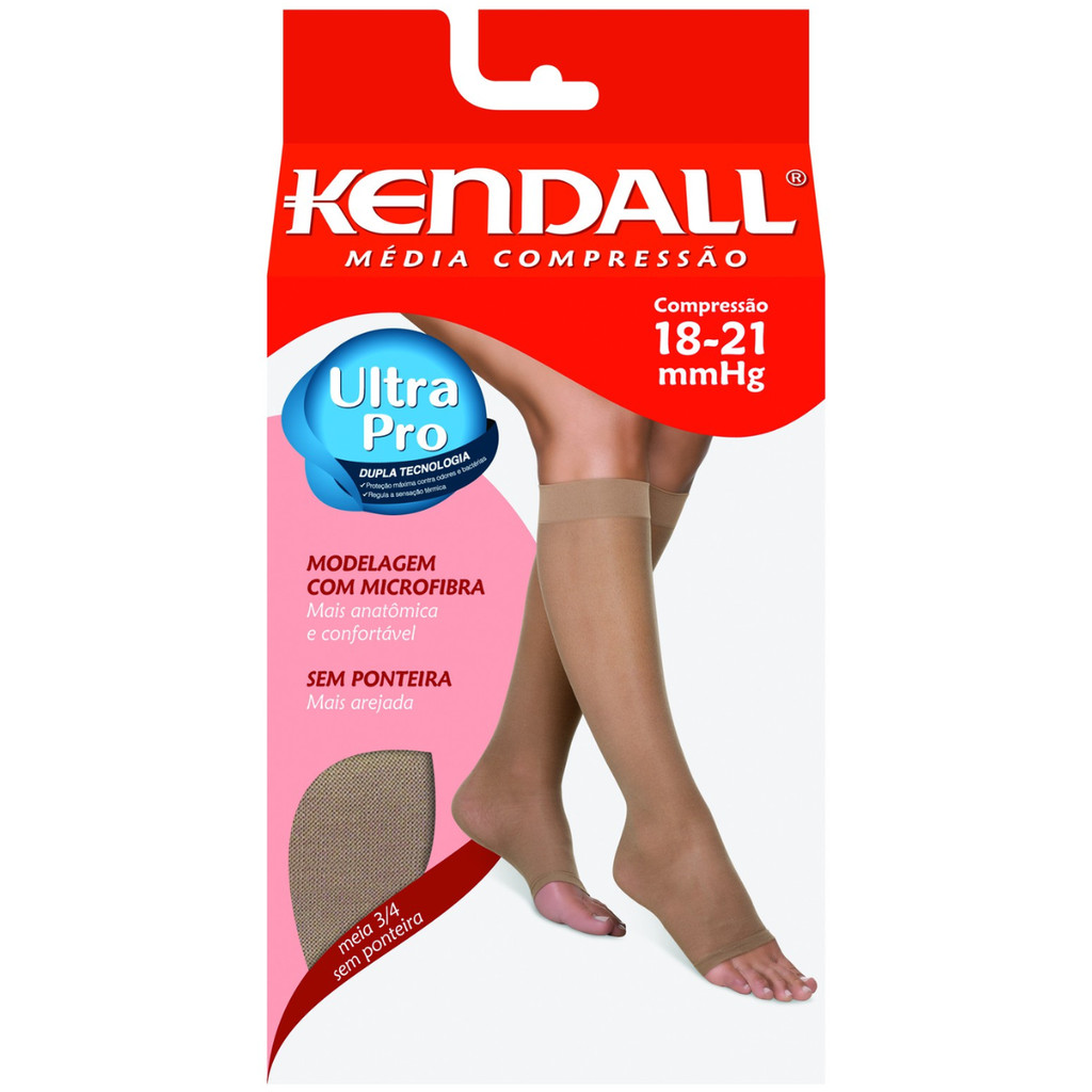 Meia Feminina Kendall 3/4 Média Compressão S/ Ponteira 15-20mmHg