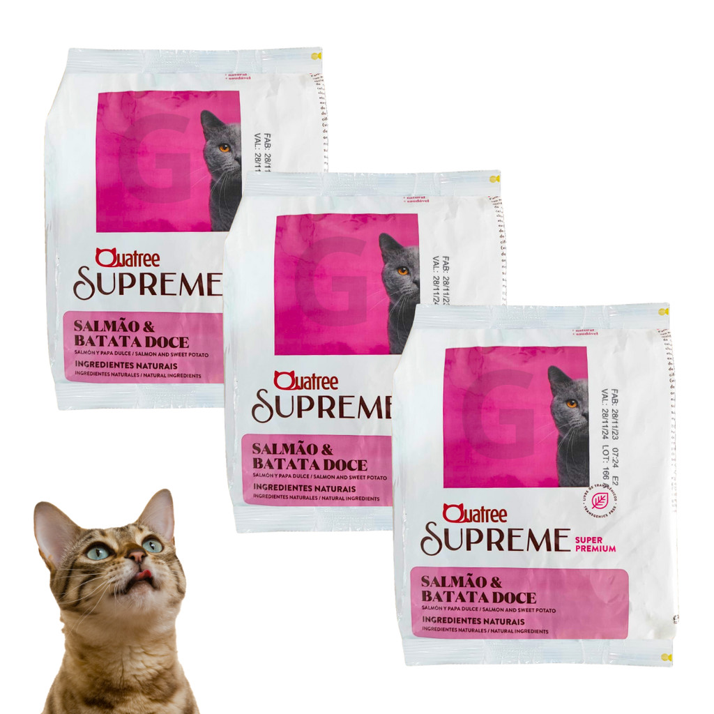 Ração Quatree Supreme Gatos Adultos Salmão e Batata Doce - Comprar com Melhor Preço em Lanches