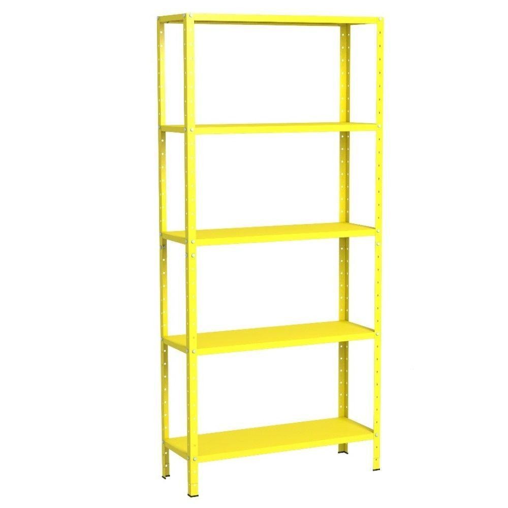 Estante Aço 5 Prateleiras Livros Eaf005 Amarelo em Oferta na Shopee