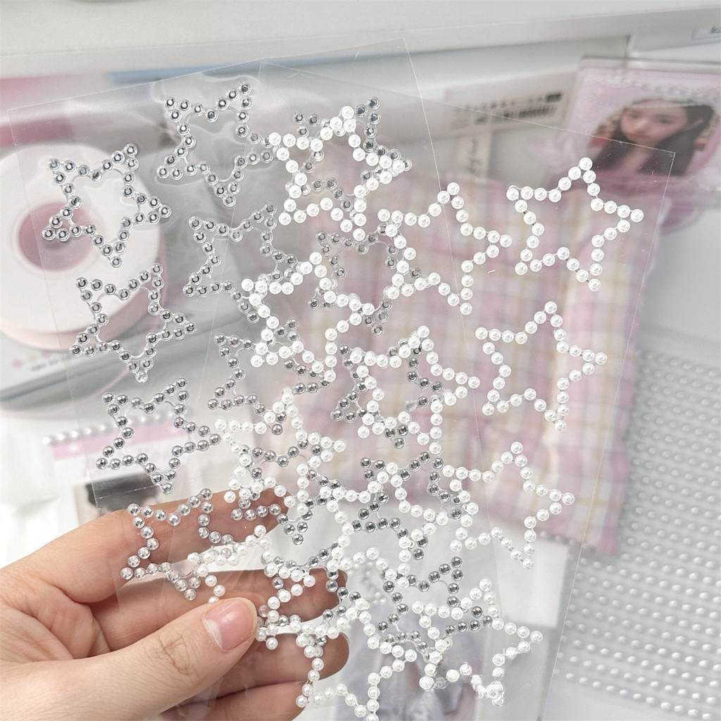 Adesivo De Estrelas De Cristal Pérola DIY Decorativo Material De Embalagem De Presente De Scrapbook