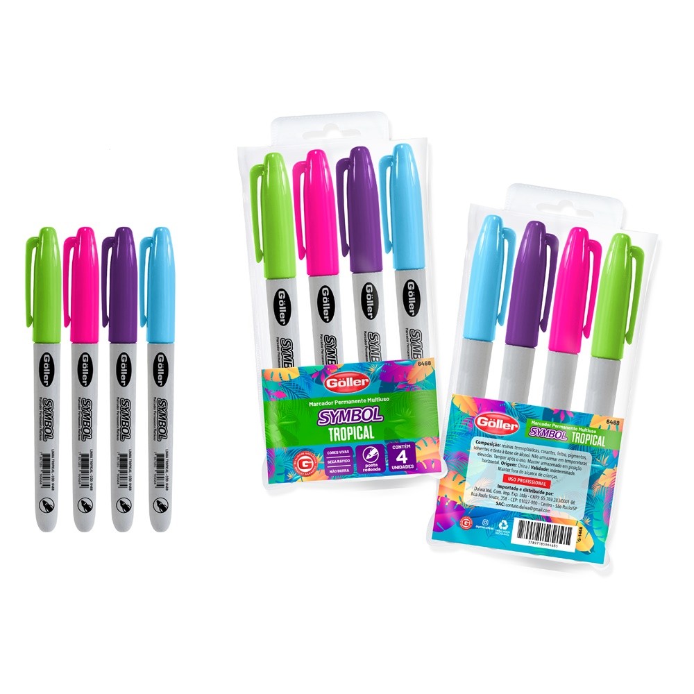 Marcador Multiuso CD, DVD, Retroprojetor E Diversas Superfícies Symbol 4 Cores Göller em Oferta na Shopee