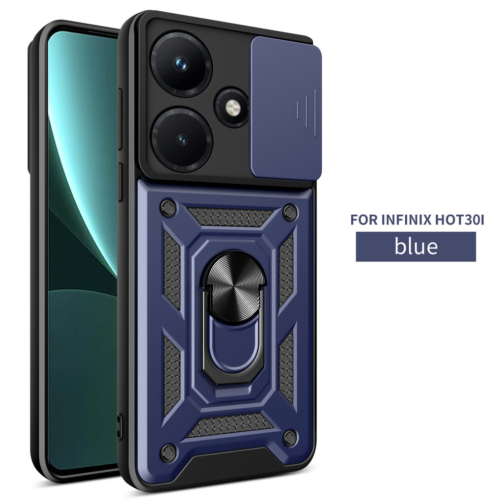 Invólucro Para Infinix Hot 30 4G 30i Play X6831 X669 X669C X669D Suporte Redondo Anti-Queda Capa Dura Telefone Com Prote em Oferta na Shopee