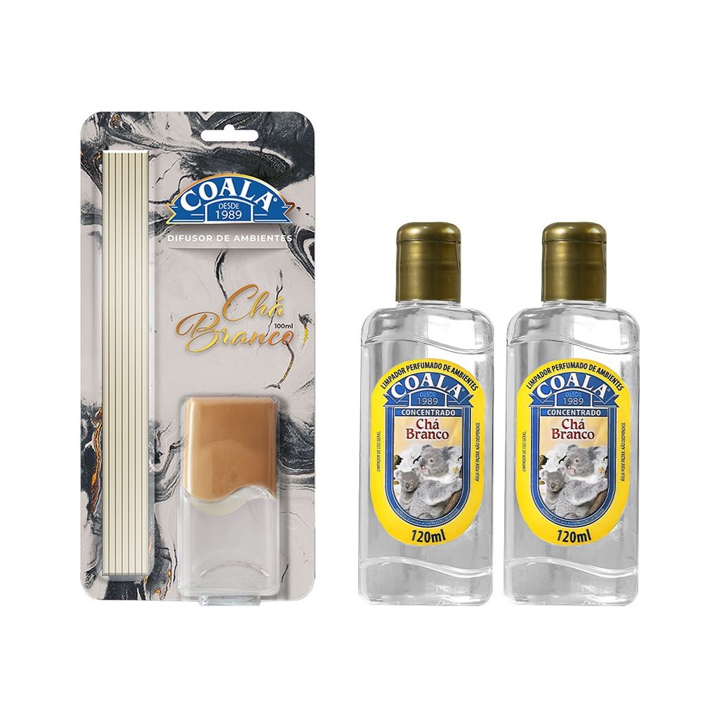 Kit Coala Chá Branco Limpador 120 ml + Difusor 100 ml