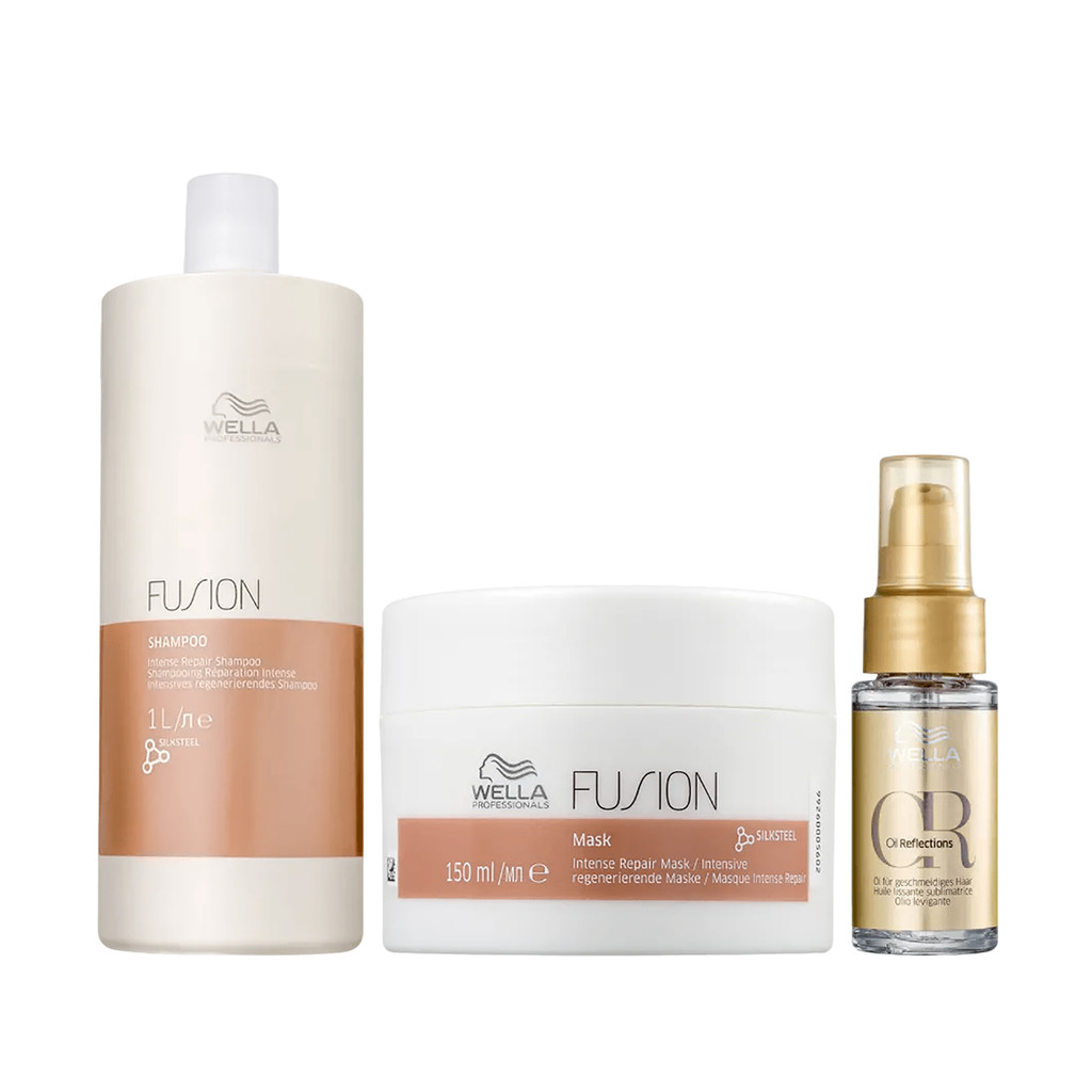Kit Fusion Shampoo, Máscara & Oil Reflections - Wella em Oferta na Shopee