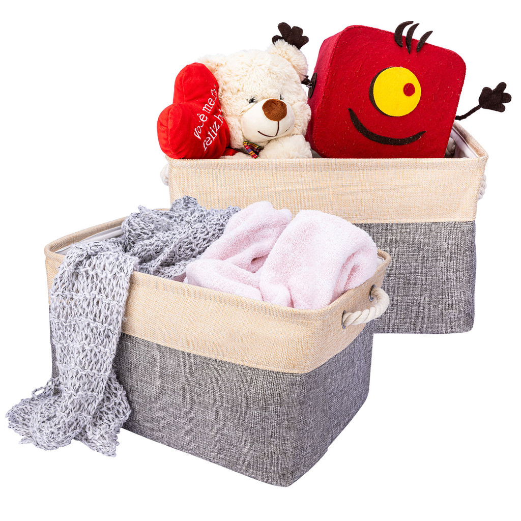 Cesto Caixa Organizadora De Tecido Linho Artiko Box Dobrável Multiuso em Oferta na Shopee