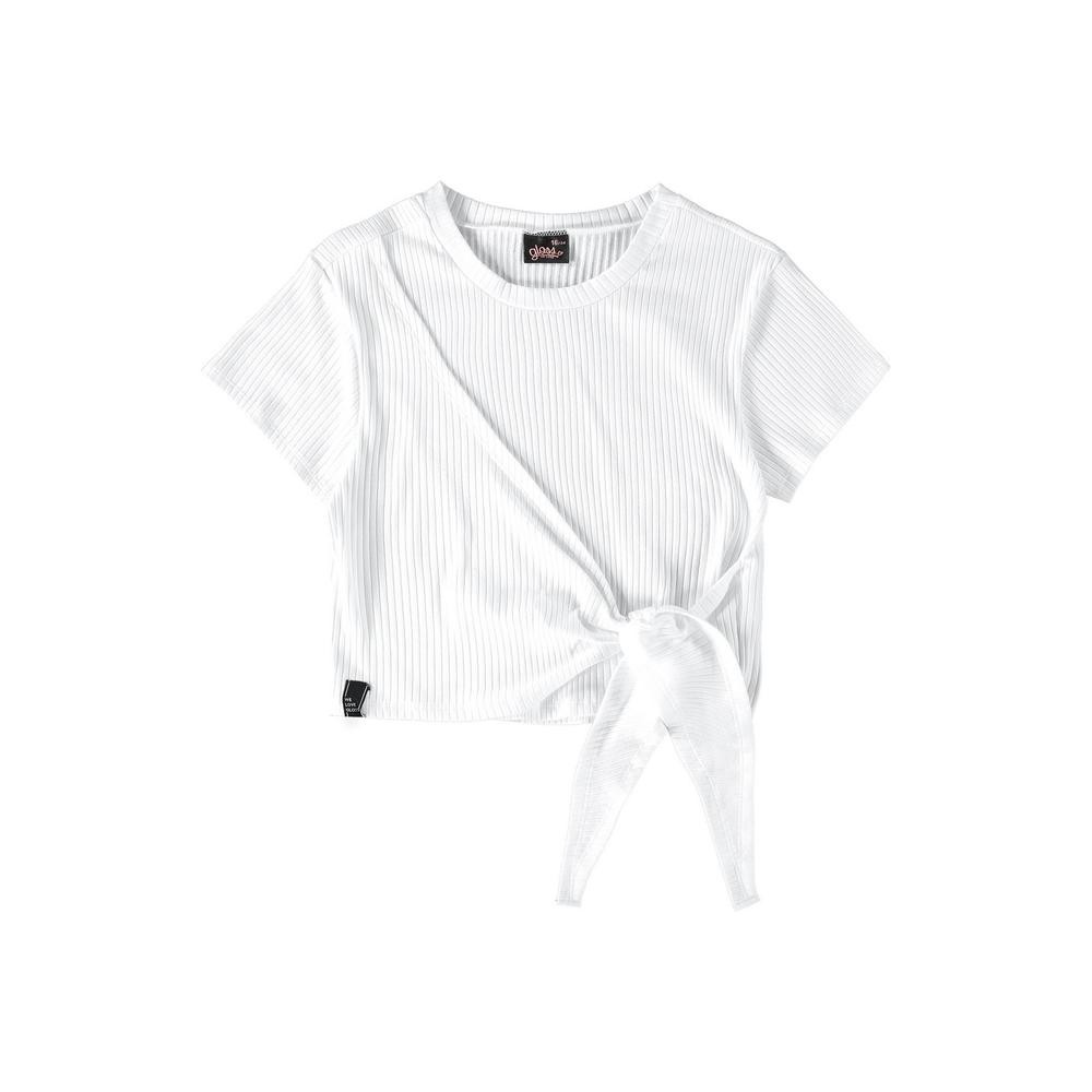 Blusa Cropped Manga Curta Infantil Gloss em Oferta na Shopee