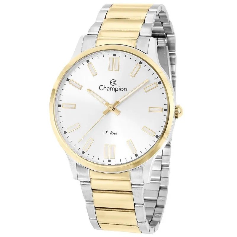 Relógio Champion masculino slim bicolor, à prova d'água, original, perfeito para presente. Modelo CN21096B em Oferta na Shopee