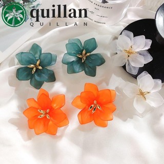 QUILLAN Personalidade Pétalas 1 Par Big Flor Forma Laranja Branco Cor Verde Studs Brincos Gota/Multicolor em Oferta na Shopee