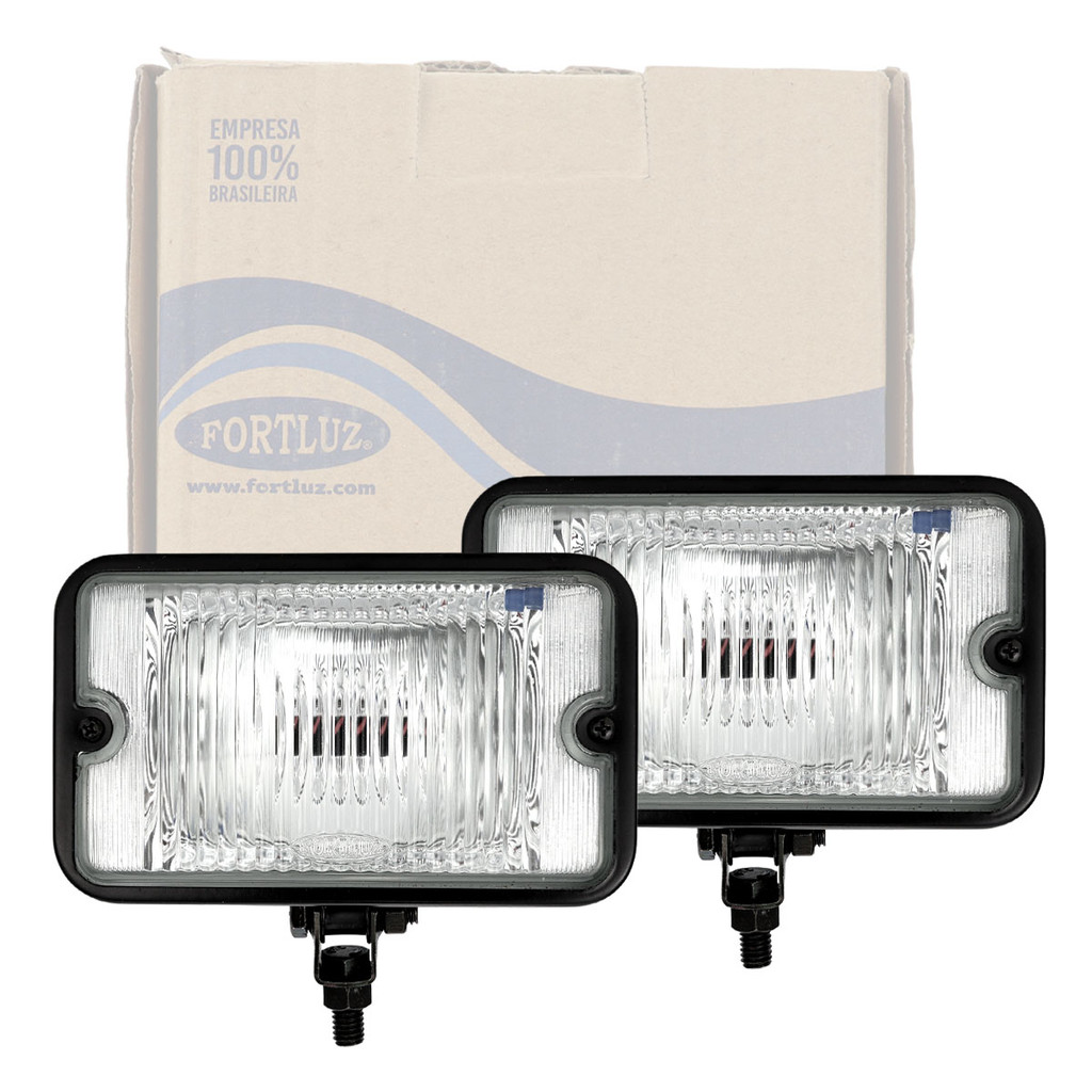 2 Farol De Milha Retangular Universal Lente Vidro Estriada em Oferta na Shopee