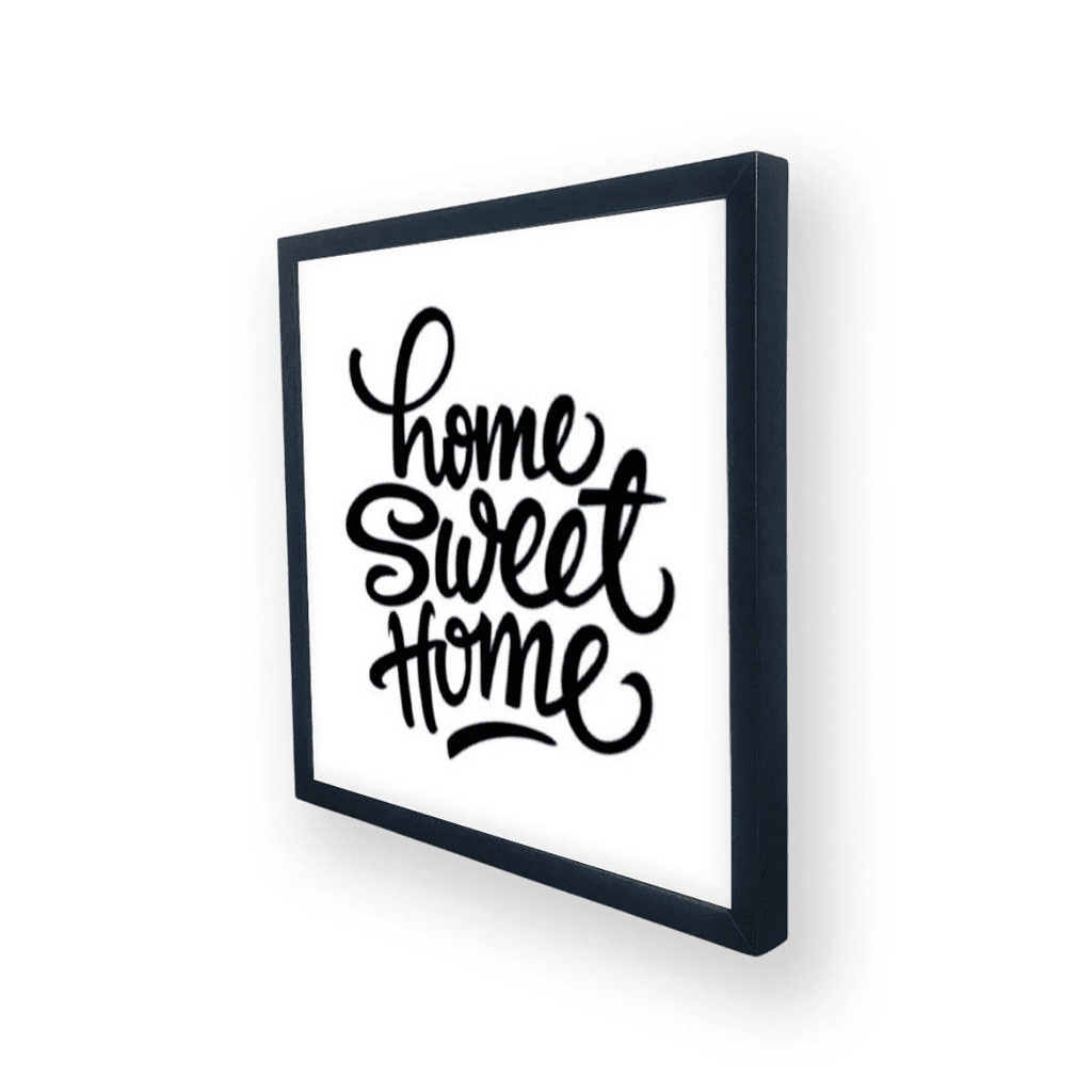 Quadro Resina Para Caixa De Luz Home Sweet Home Preto 43x43 Esconde Cobre Caixa de Luz