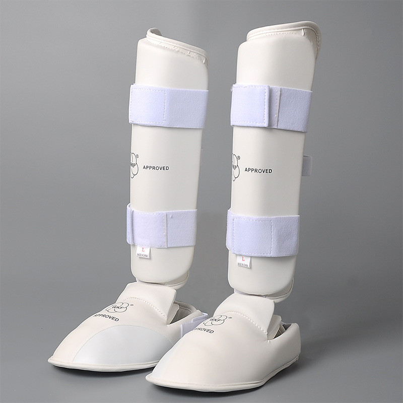 Equipamento de proteção de karatê branco limitado Proteção para pés Capa protetora para pés Leggings de proteção para pés Karatê Equipamento de proteção Leggings de proteção Leggings de proteção para karatê adulto