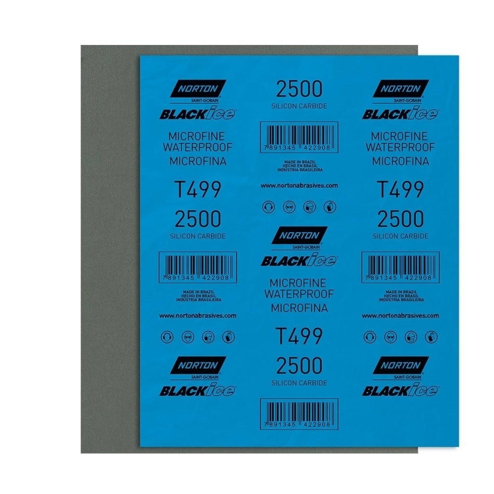 Lixa Norton D'agua G2500 T-499 Black Ice - Embalagem com 25 Unidades em Oferta na Shopee