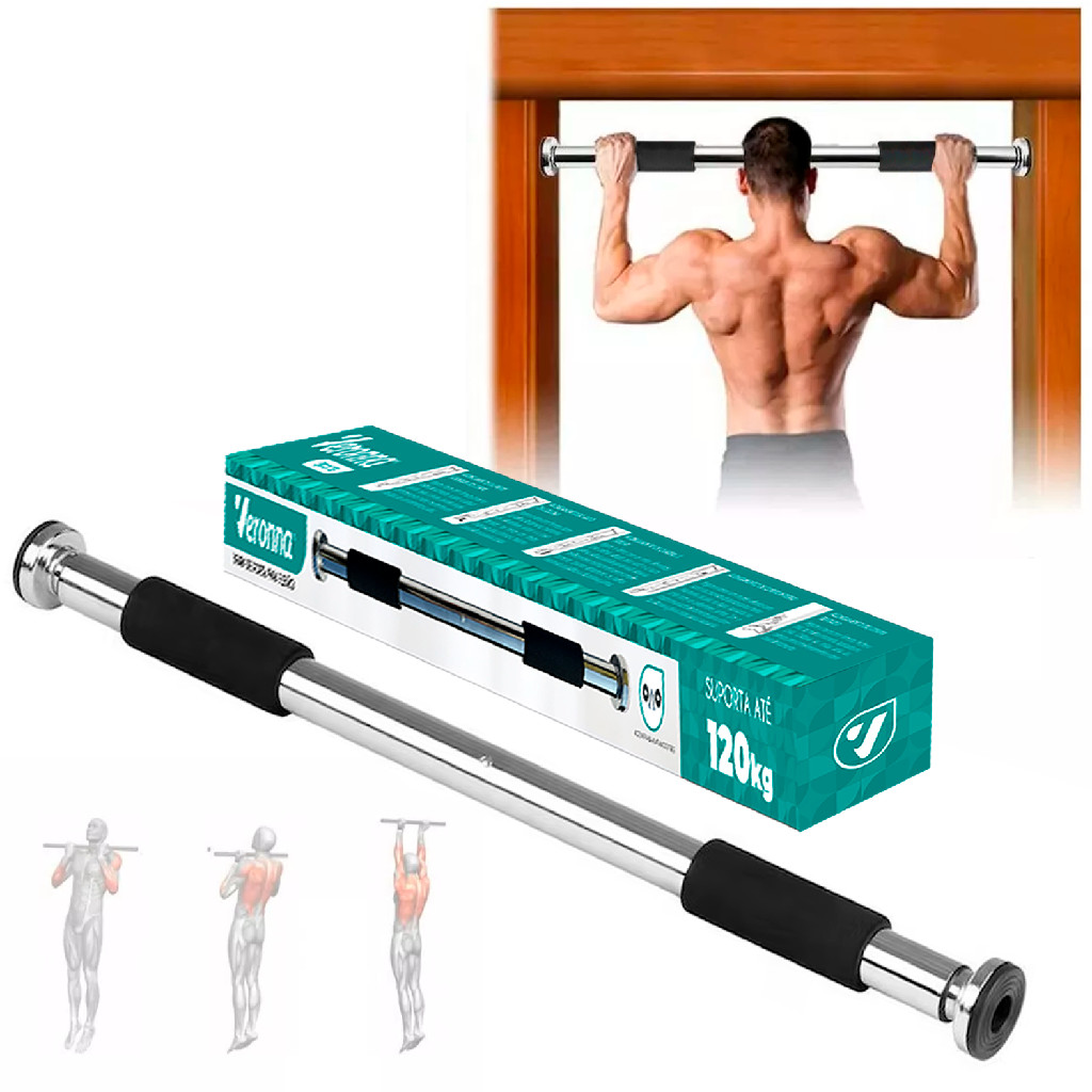Barra De Porta Para Exercícios 120kg Ajustável 63 A 100 Cm em Oferta na Shopee