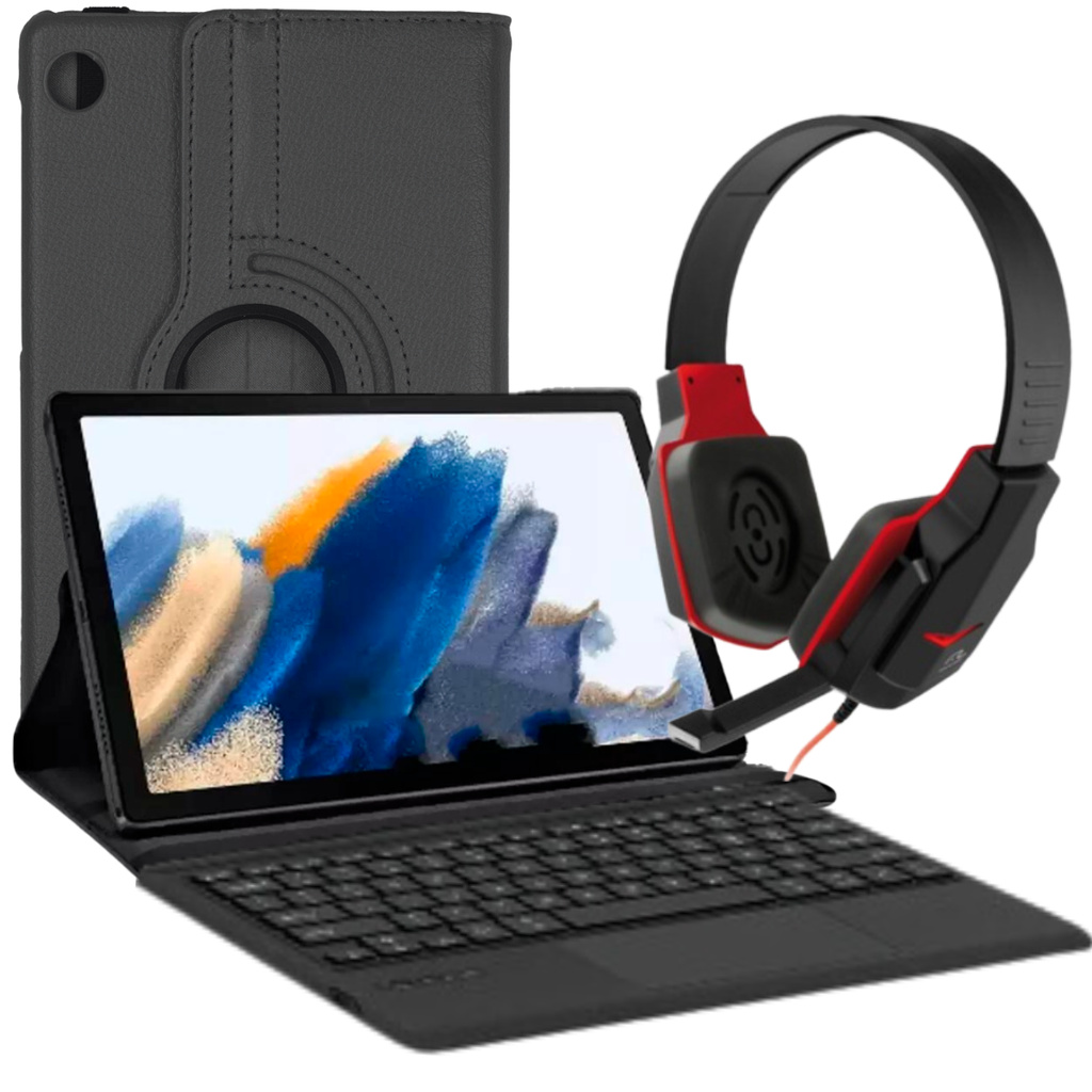 Kit Case c/ Teclado p/ Tablet A9 Plus + Fone de Ouvido Gamer PH073