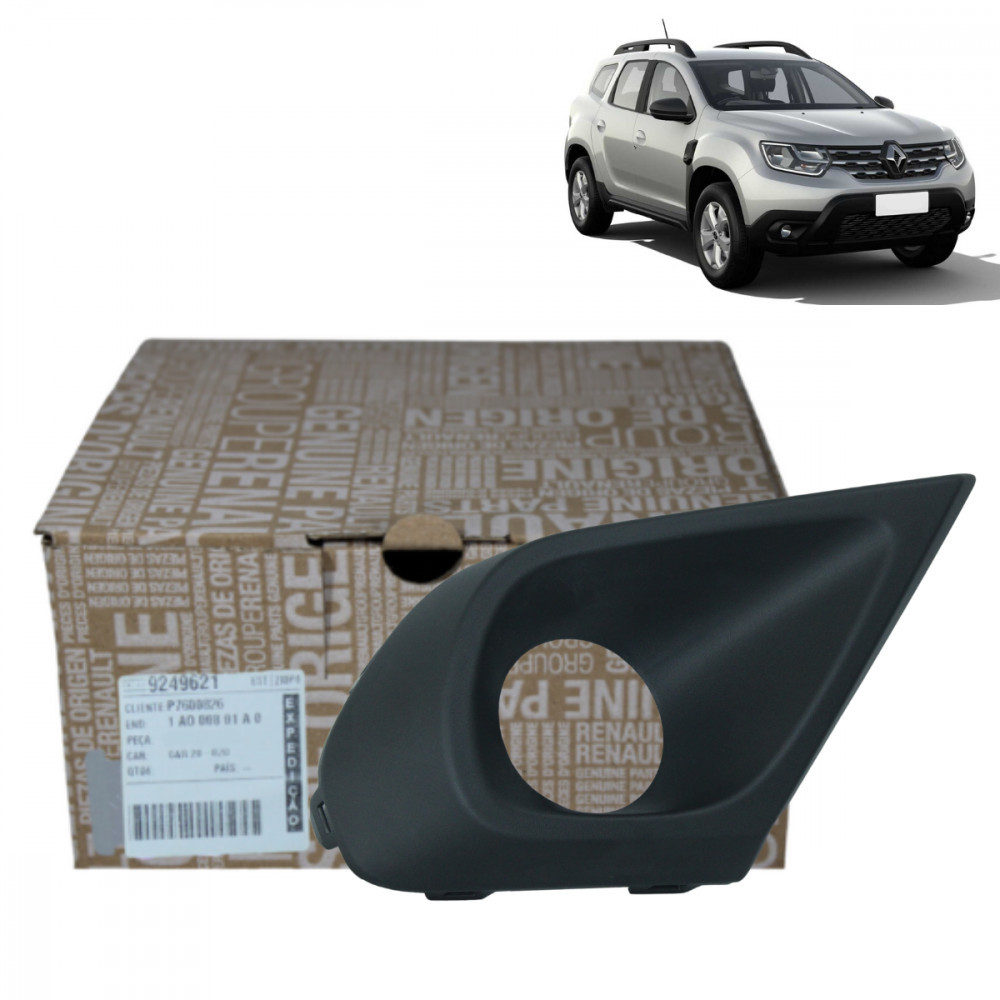 Moldura farol de milha lado direito Renault Duster em Oferta na Shopee