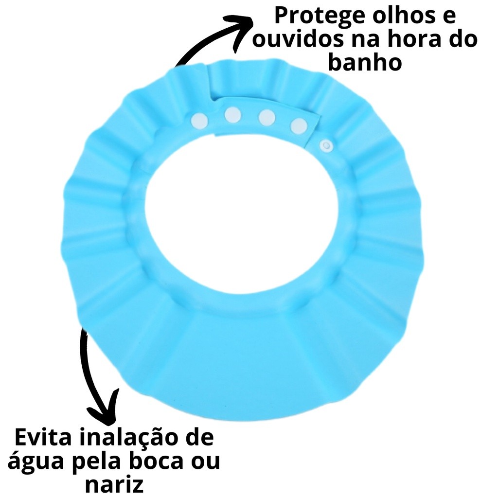 CHAPEU DE BANHO PARA BEBE PROTEGE OLHOS E OUVIDOS