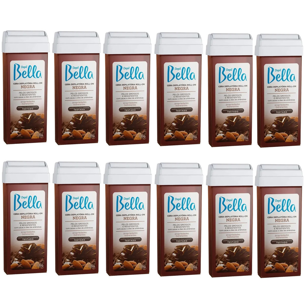 Depil Bella Cera Depilatória Roll-on Negra 100g (Kit 12uni)