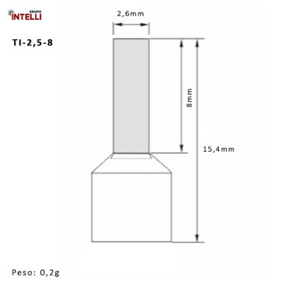Terminal Tubular Ilhos 2,50Mm 14Awg Pre-Isolado Azul Intelli em Oferta na Shopee
