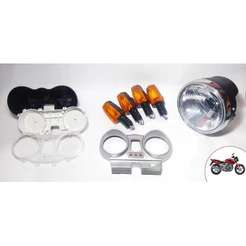 Kit Farol Aro Cromado Trio Carcaças Painel Prata 4 Piscas Seta Laranja Twister 250 2001 2002 2003 2004 2005 2006 2007 08