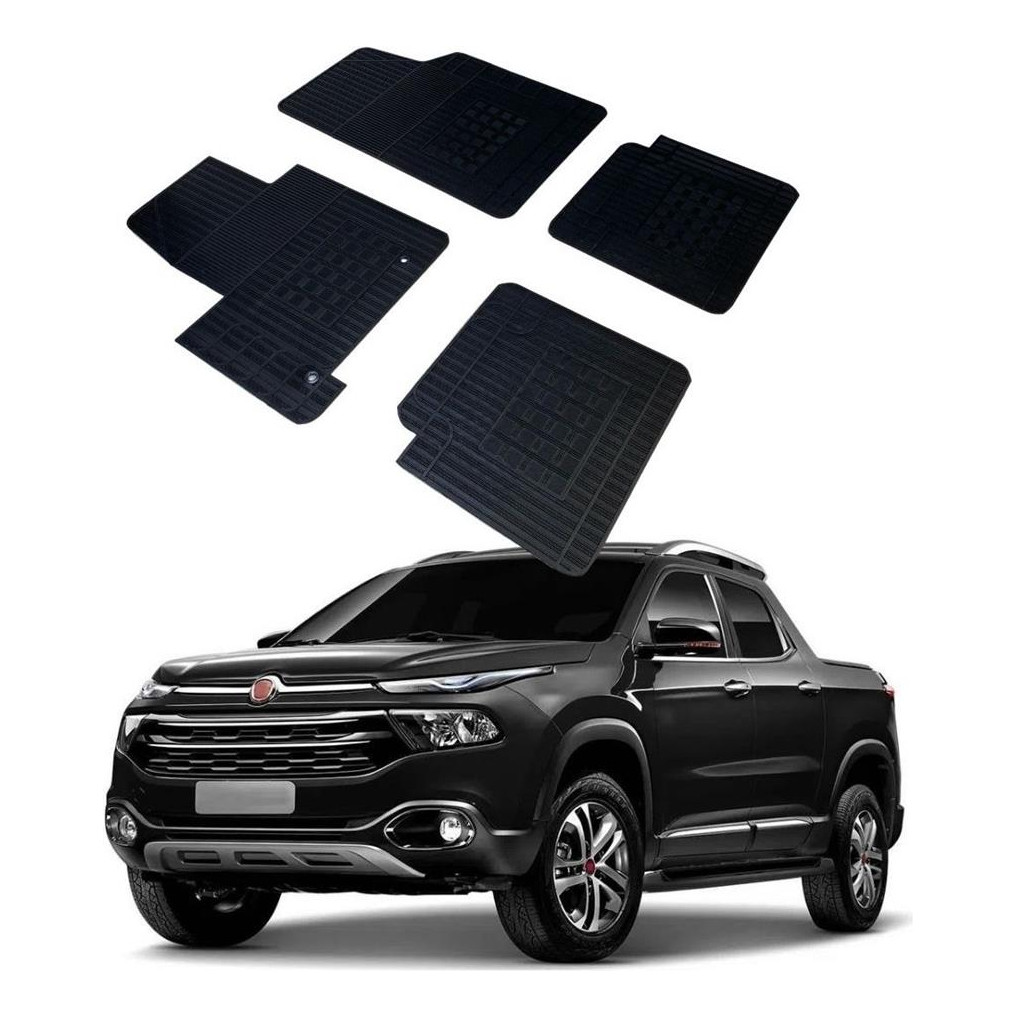 Jogo Tapete Específico Fiat Toro 100% Borracha Borcol 4 Pç.