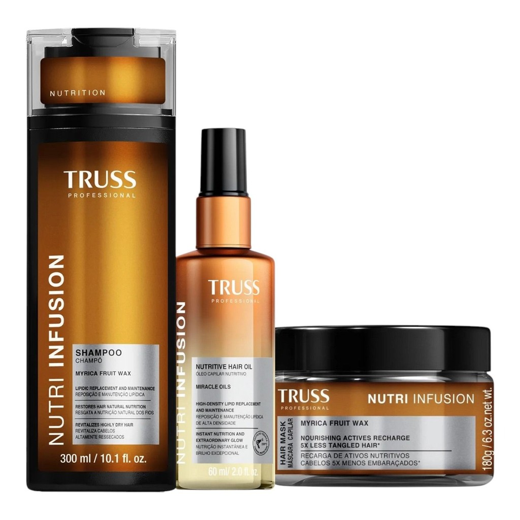 Kit Truss Nutri Infusion - Shampoo 300ml + Máscara 180g + Óleo 60ml