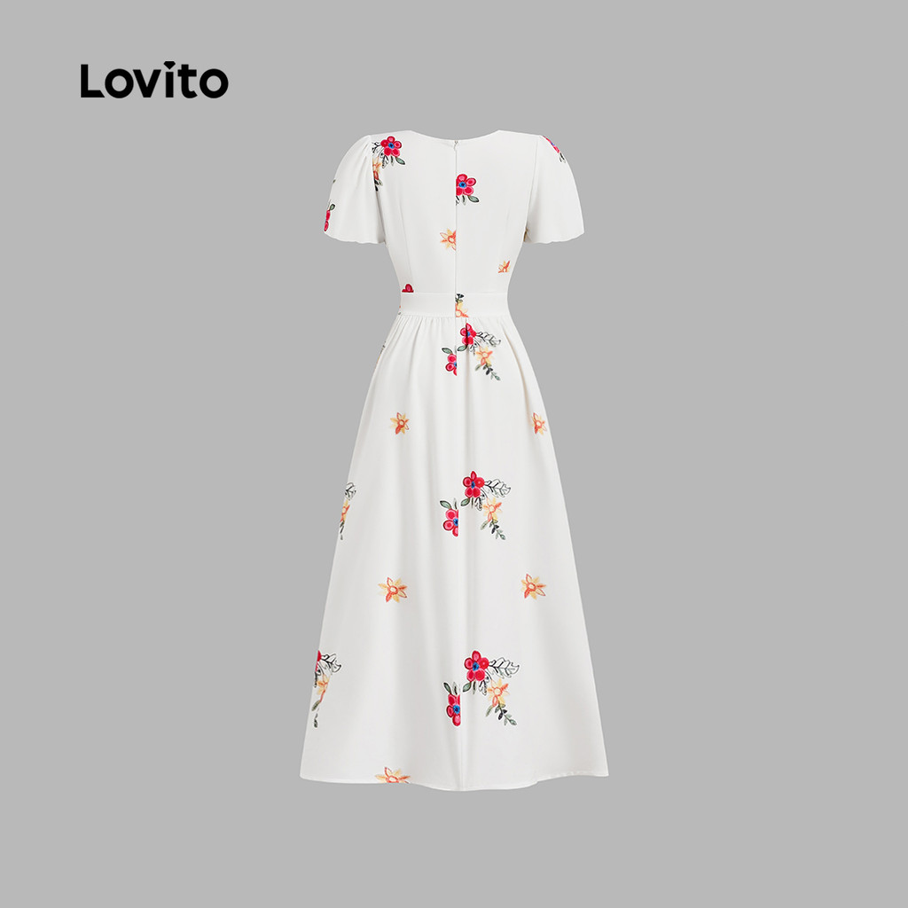Detalhes do Lovito Estrutura de Vestido Casual Linha Macia e Confortável para Primavera/verão para Mulheres L137ED311