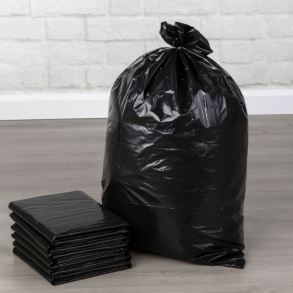Sacos de Lixo Preto 50 Unidades Super Reforçados 60-100-200-300 Litros (8 Micras) | LevoPlast - Direto da Fábrica