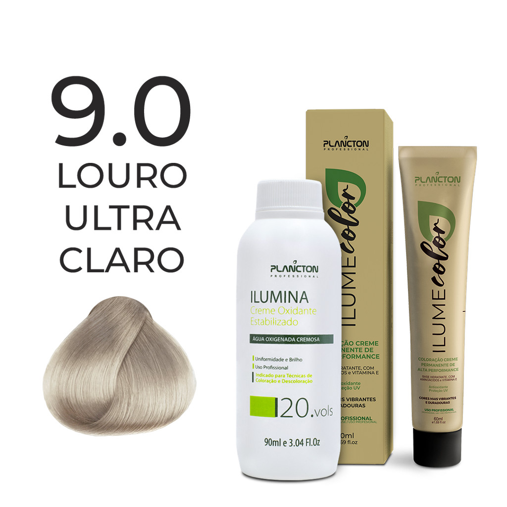 KIT ILUME COLOR PLANCTON - 9.0 LOURO ULTRA CLARO + OX ILUMINA 20V