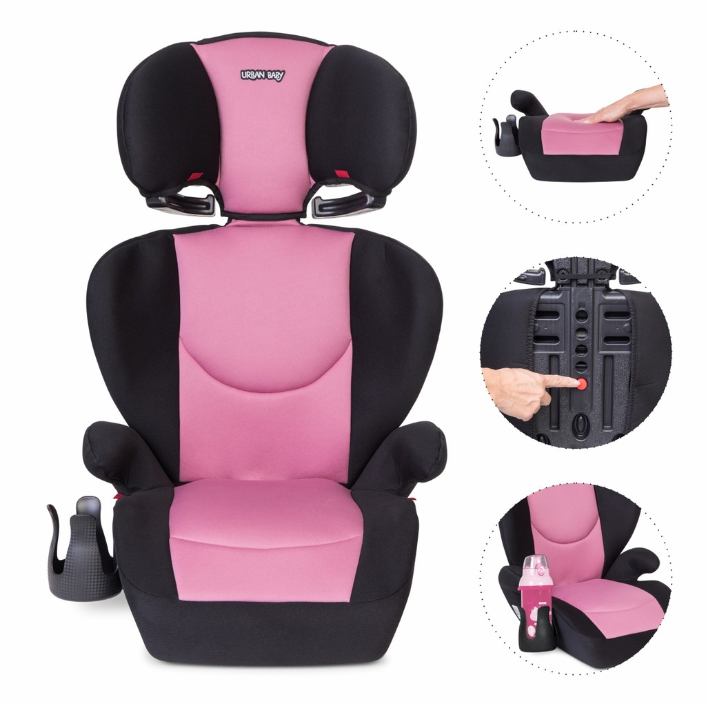Cadeirinha Urban Baby Booster Verona 15-36kg 5 Posições Rosa em Oferta na Shopee