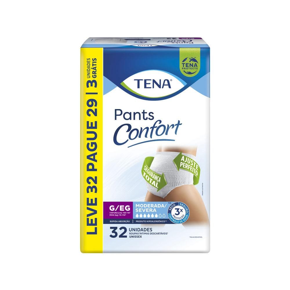 Roupa Intima Tena Pants Confort Tamanho G/eg Leve 32 Pague 29 Especial - Health