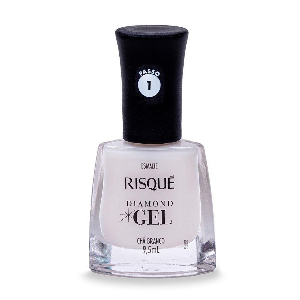 Esmalte Risqué Diamond Gel Chá Branco Natural 9,5ml - Beauty