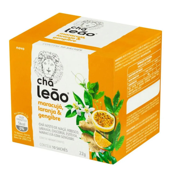 Chá Leão Maracujá, Laranja e Gengibre 10 Sachês de 0,02g - Food & Beverages