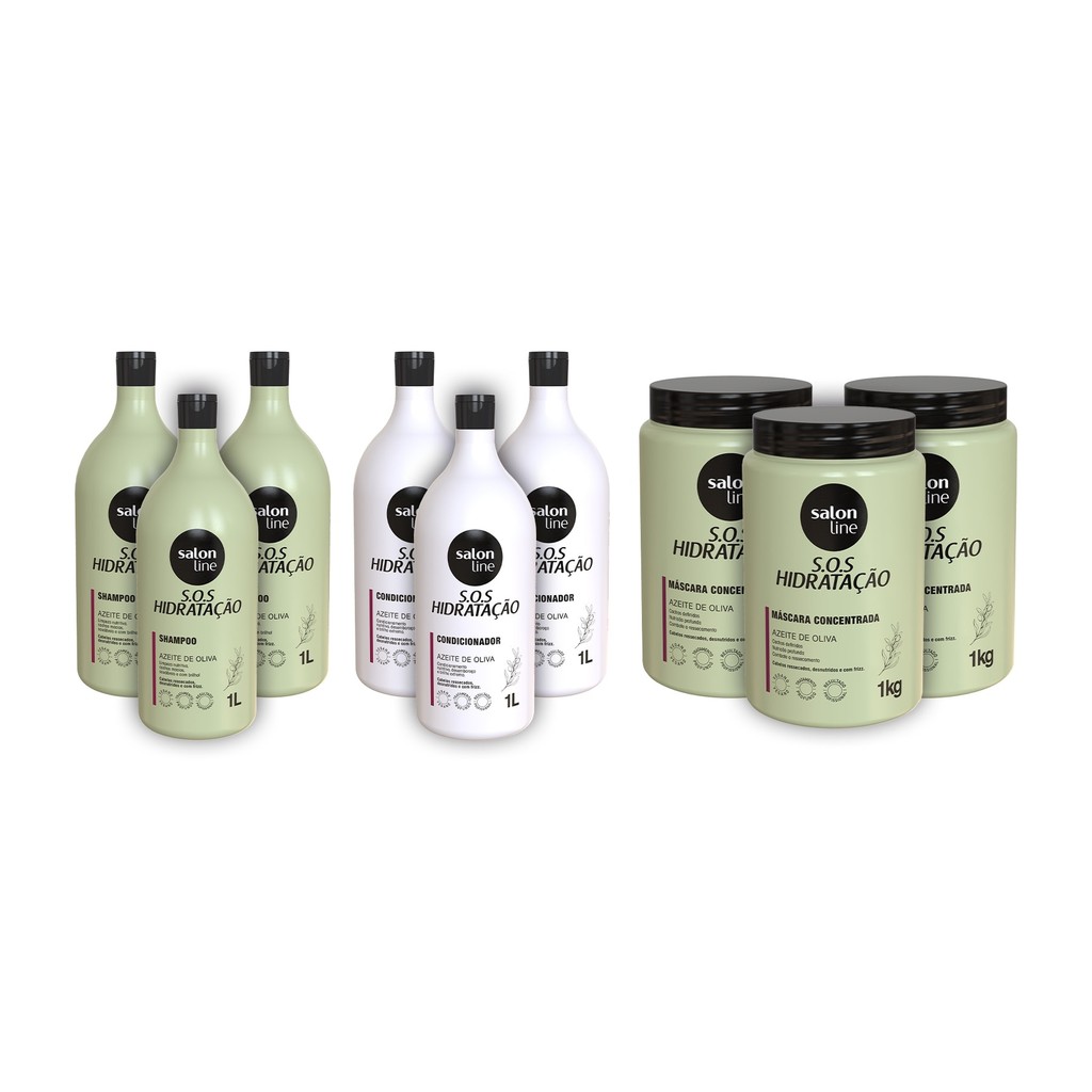 Combo Familia Kit SOS Hidratação Ultra Cachos com Máscara de Hidratação Salon Line - Beauty