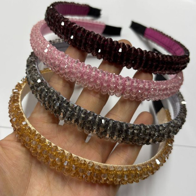 Moda de alta classe Tiara Media com miçangas e pequenos cristais moda feminina em Oferta na Shopee