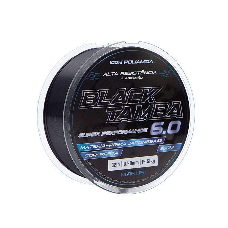 Linha Monofilamento Black Tamba Preta Com 300 Metros Maruri
