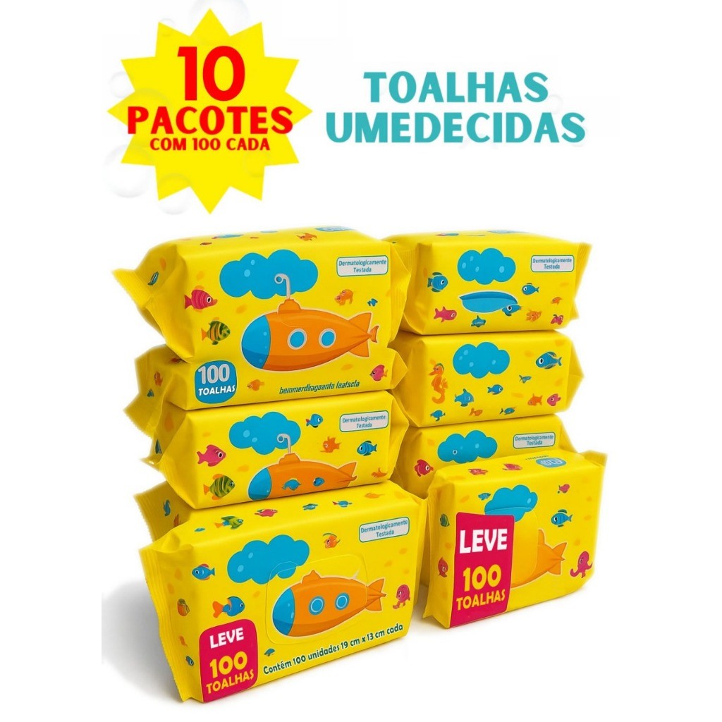 Kit 1000 Toalhas Umedecidas Kit Lenço Umedecido Bebe Praticidade e Cuidado em Cada Toque em Oferta na Shopee