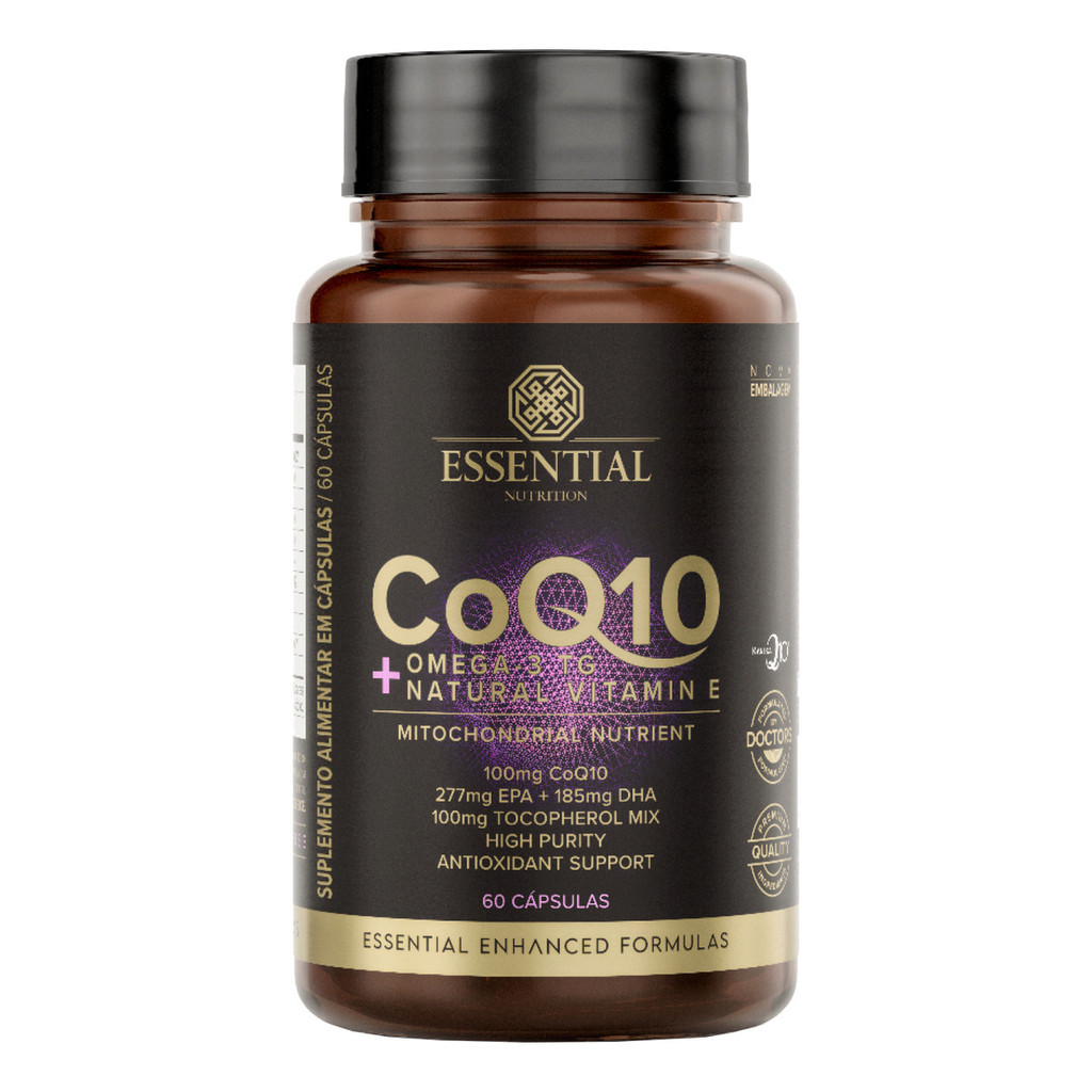 Coq10 + Omega 3TG + Natural Vitamin E Pote 60 Caps Essential em Oferta na Shopee