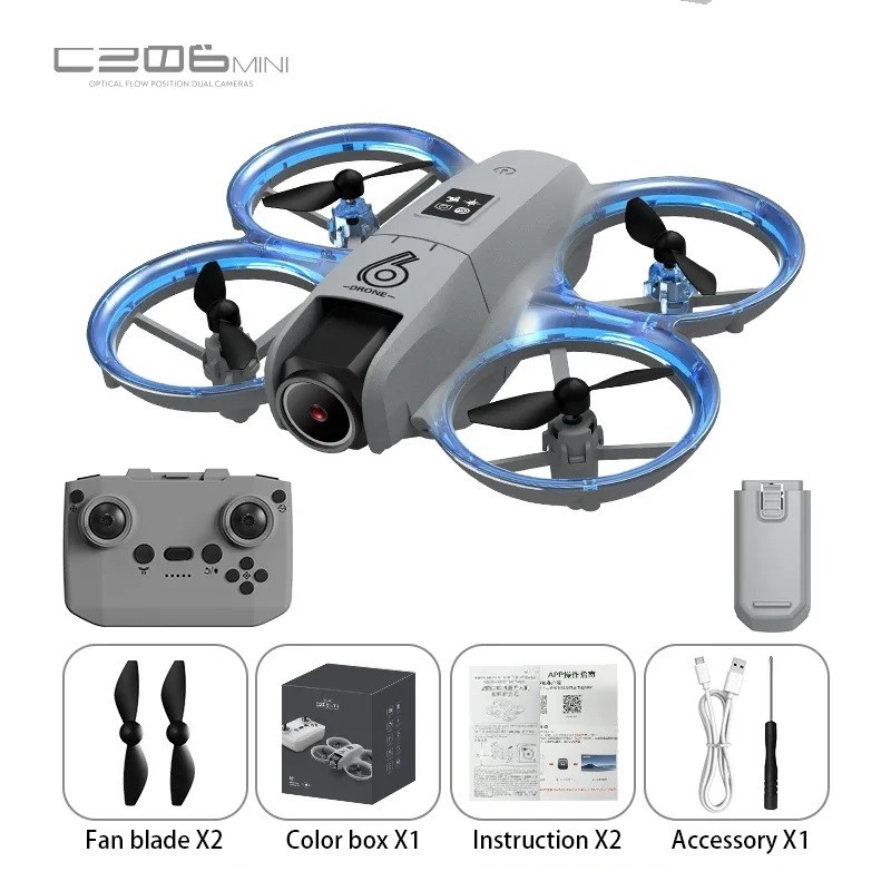 Drone CZ06 Câmera – Wi-Fi FPV, Evita Obstáculos, Quadcopter, 1 Bateria
