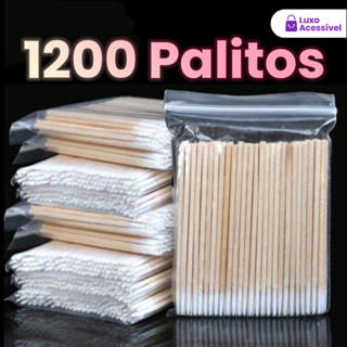 Kit 100/300/600/1200 Palitos Algodão Dupla Ponta Unha Acrigel Boca Maquiagem Alinhamento Perfeito em Oferta na Shopee