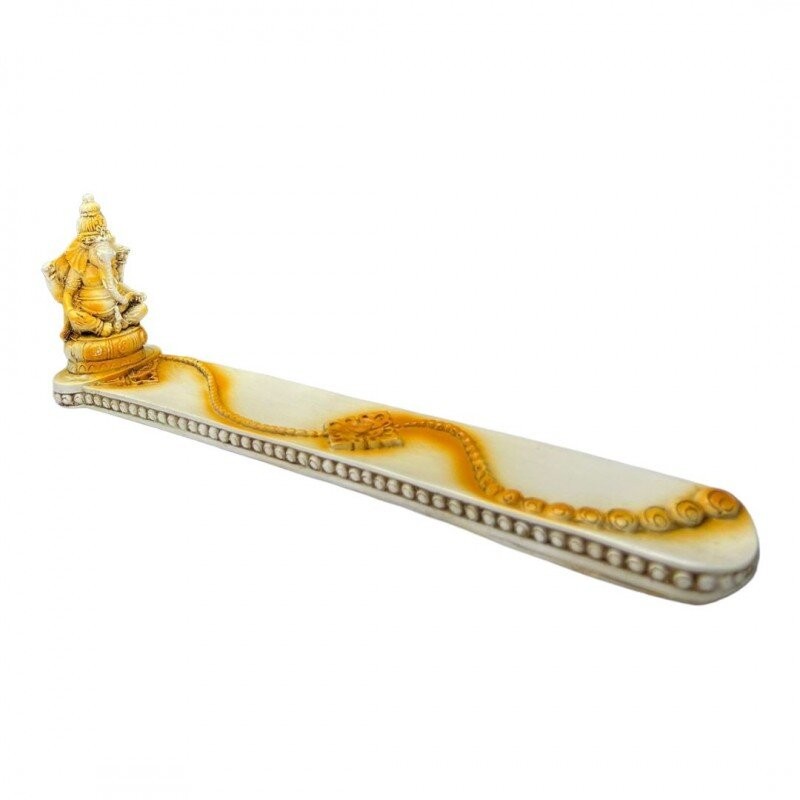 Incensário Régua Ganesh Patinado 26 cm em Resina