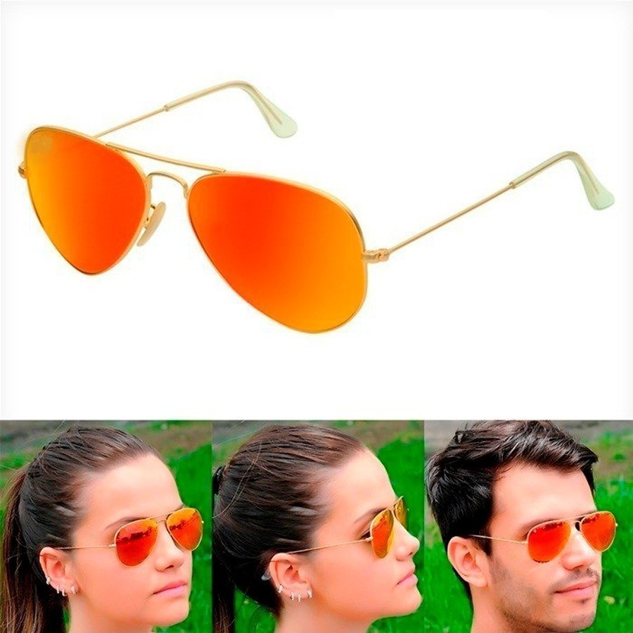 Óculos De Sol Aviadro Lentes Espelhadas Antiriscos Prot. Uv400 + kit