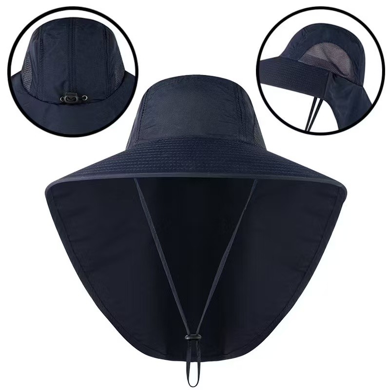 Chapéu De Proteção Solar De Verão Pesca Caminhada Anti-UV Com Capa De Pescoço Panamá Masculino em Oferta na Shopee