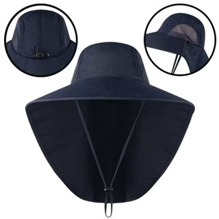 Chapéu De Proteção Solar De Verão Pesca Caminhada Anti-UV Com Capa De Pescoço Panamá Masculino em Oferta na Shopee
