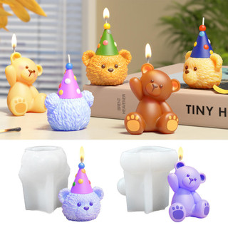 Molde De Silicone De Urso DIY , Moldes De Vela De Chapéu De Aniversário , Resistente Ao Calor E Fácil Liberação , Perfei